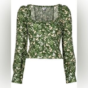 Reformation Jon floral-print top in “Autumnal” Color-way